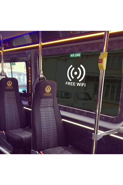 MIGNATIS Lipire gratuită de text și semne autocolante Wifi 45 Cm - alb