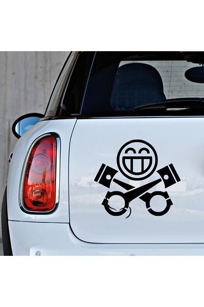 New Jargon Pastă autocolantă cu icoană pentru mașină și motor fericit 25 cm - negru