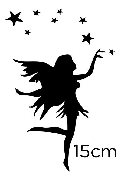 New Jargon Autocolant de perete Înger zburător și stele mici 15cm - negru