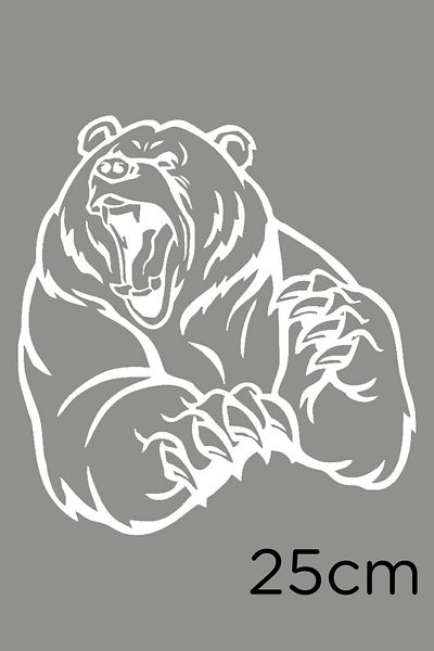 New Jargon Angry Clawed Bear Borsa Forex Etichetă Autocolant Lipire 25cm - Alb