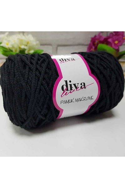 Diva İplik Diva 2111 Μοντέλο Μαύρο Βαμβακερό Μακραμέ
