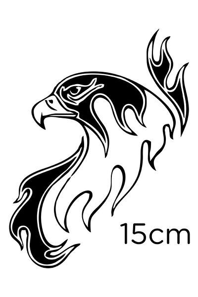 New Jargon Autocolant cu efect de foc ardent cu cap de vultur 15 cm - negru