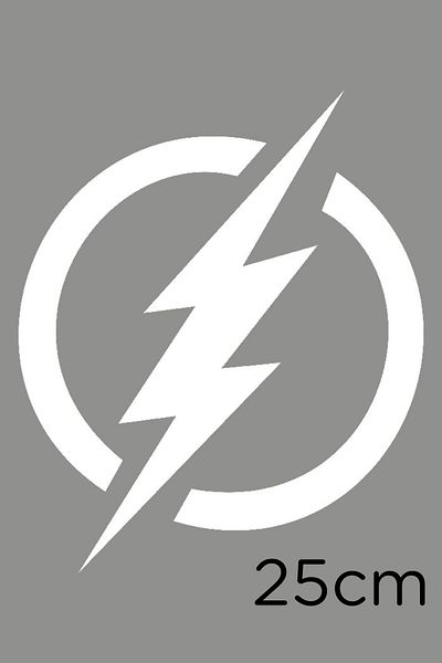 New Jargon Autocolant cu icoană Lightning Bolt 25cm - Alb