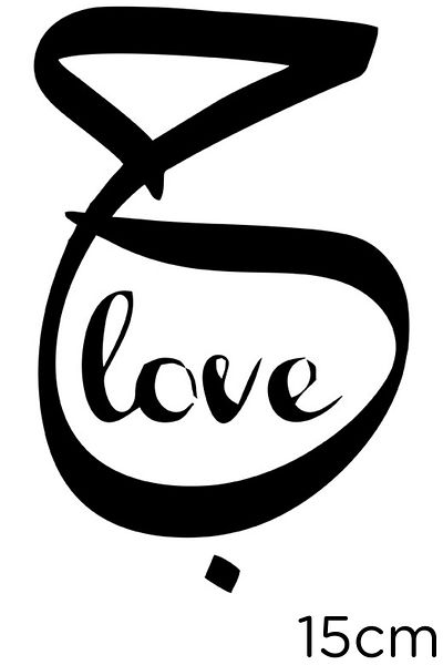 New Jargon Autocolant de perete pentru mașină Line Art And Love Lettering 15cm - Negru