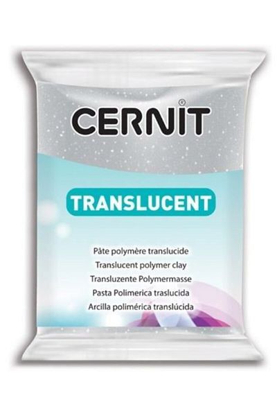 Cernit Translucent (transparent) Polymer Clay 56g 080 Glitter Silver