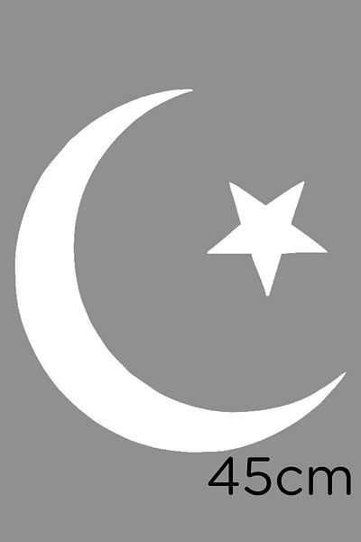 New Jargon Autocolant pentru mașină Istanbul și Moon Star Icon 45cm - Alb