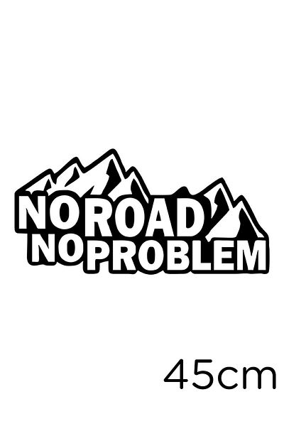 New Jargon Autocolant cu text No Road No Problem în munte 45cm - negru