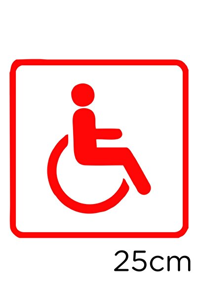 New Jargon Disabled Car And Disabled Men's Vehicle Sign Sticker 25cm - Red