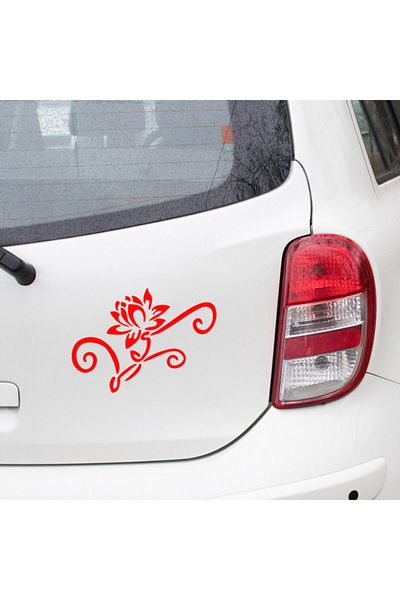 New Jargon Wide Large Leaf Water Lily Flower Sticker Paste 45cm - Red