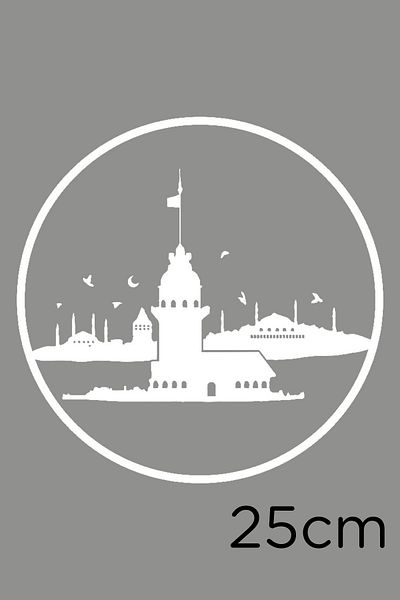 New Jargon Autocolant Turnul Fecioarei Pescăruși Hagia Sofia și Istanbul 25cm - Alb