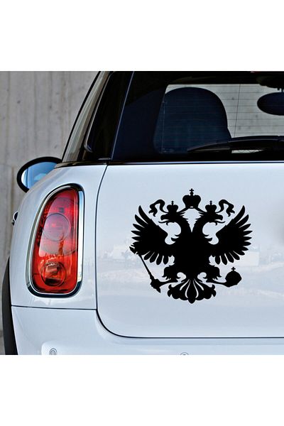 New Jargon Autocolant cu vultur cu două capete încoronat Regele 25cm - Negru