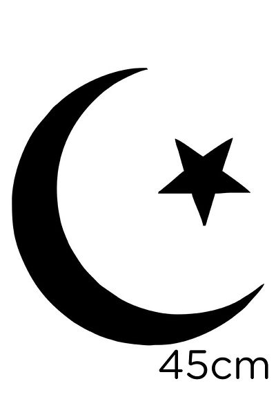 New Jargon Autocolant pentru mașină Istanbul și Moon Star Icon 45cm - Negru
