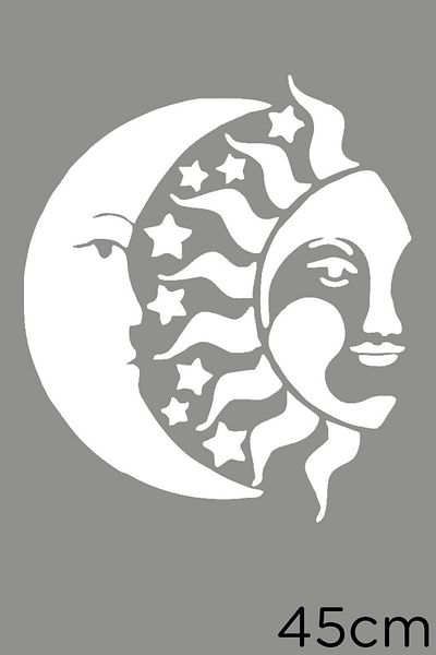 MIGNATIS Stele Și Lună Soare Univers Autocolant Pastă 45 Cm - Alb