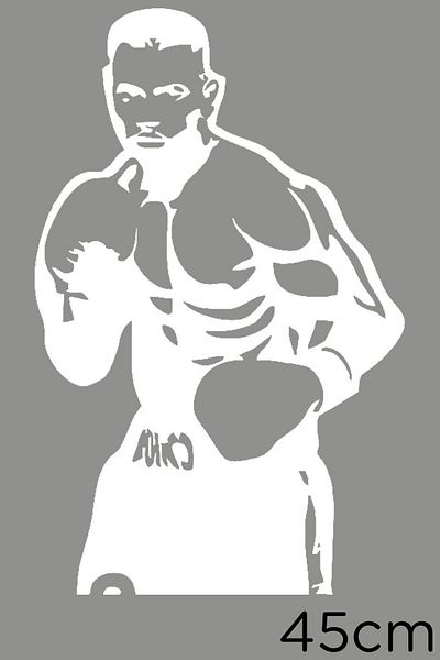 New Jargon Autocolant celebru boxer Muhammad Ali Lipire 45cm - Alb