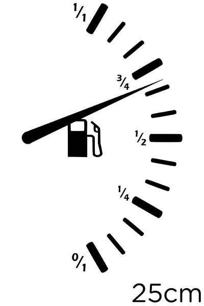 New Jargon Autocolant pentru indicatorul de benzină 25 cm - negru