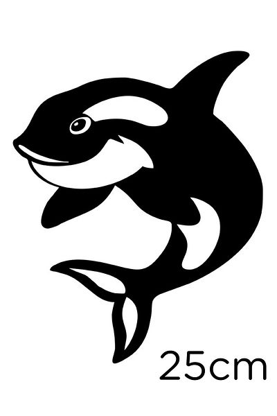 New Jargon Autocolant Dancing Cute Dolphin Lipire 25cm - Negru