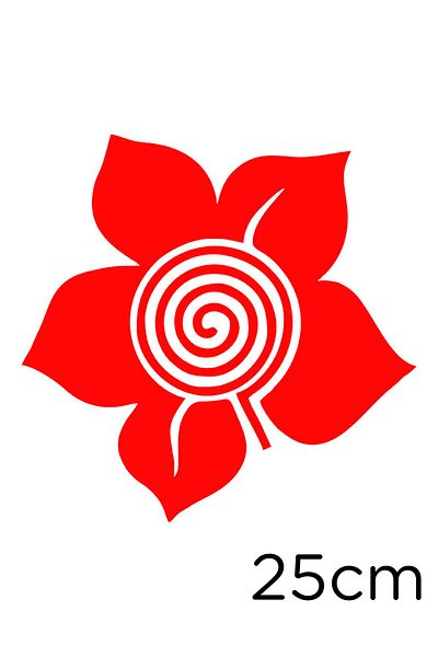 New Jargon Five-Petal Flower Label Sticker Paste with Sprial Return Inside 25cm - Red