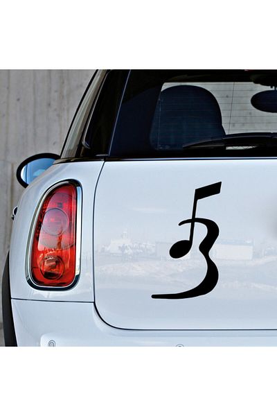 MIGNATIS Autocolant Chitară și Notă Muzicală Lipire 45 Cm - Negru