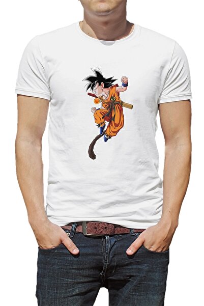 QIVI Anime Dragon Ball Štampano bela muška Pleteno majica