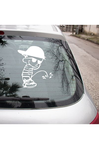 New Jargon Secret Peeing Secret Şebek Copil Autocolant Lipire 45cm - Alb