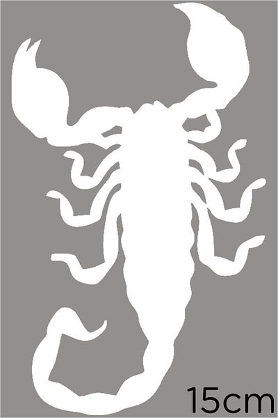 New Jargon Autocolant Scorpion în sus 15cm - Alb