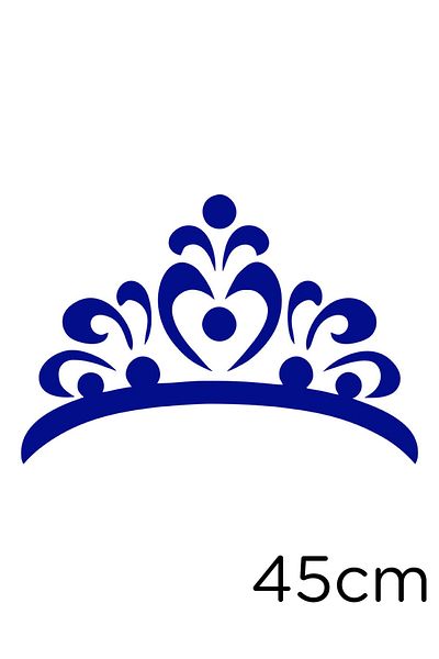 New Jargon Flower Pattern Shaped Princess Crown Sticker Pasting 45cm - Navy Blue