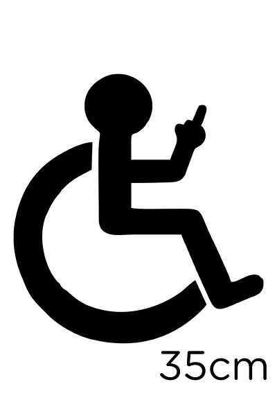 New Jargon Semnul de lipire pentru persoanele cu dizabilități care trag cu gestul mâinii 35 cm - negru