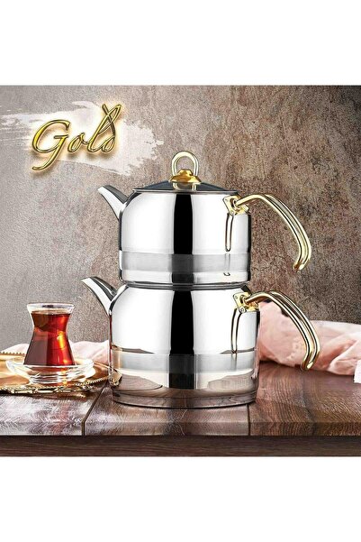 Generic Brand إبريق شاي كاهرامانلار إنزا ذهبي متوسط ​​الحجم 1018 جرام