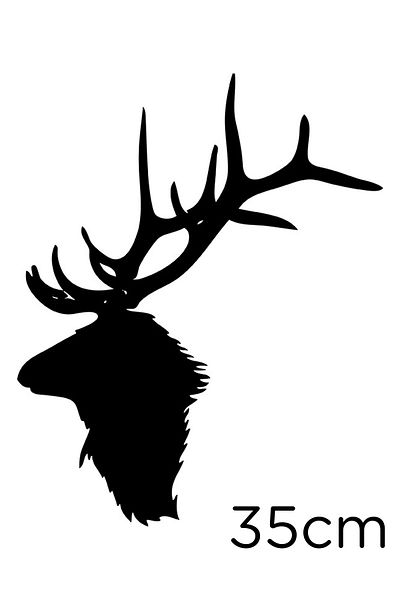 New Jargon Autocolant Cap de Cerb Antler 35cm - Negru
