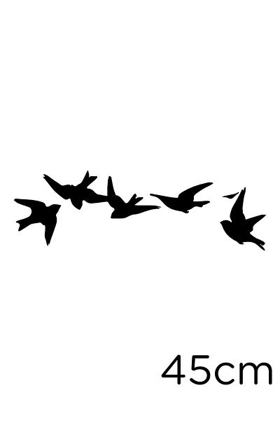 New Jargon Autocolant Paste Swallows Flying in Flock 45cm - Negru