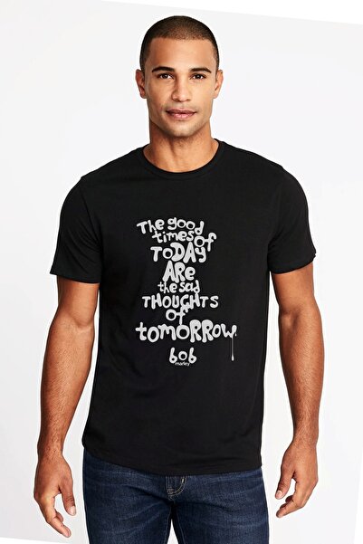 QIVI Bob Marley The Good Time Of Štampano Crna muška Pleteno majica T-shirt T...