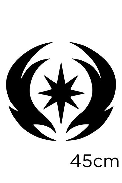 New Jargon Autocolant Black Star - 45cm, lipire cu efect de foc