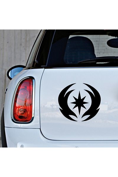 New Jargon Autocolant Black Star - 45cm, lipire cu efect de foc