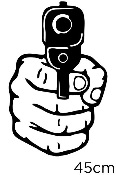 New Jargon Pistolul este pregătit pentru strângerea autocolantului de mână 45cm - negru