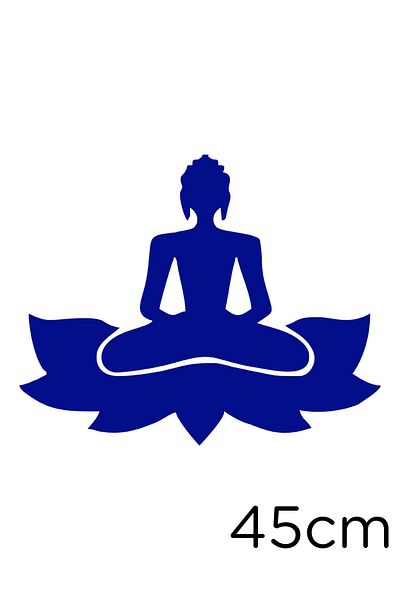 New Jargon Women's Sticker Buddha Zen Yoga on Flower 45cm - Navy