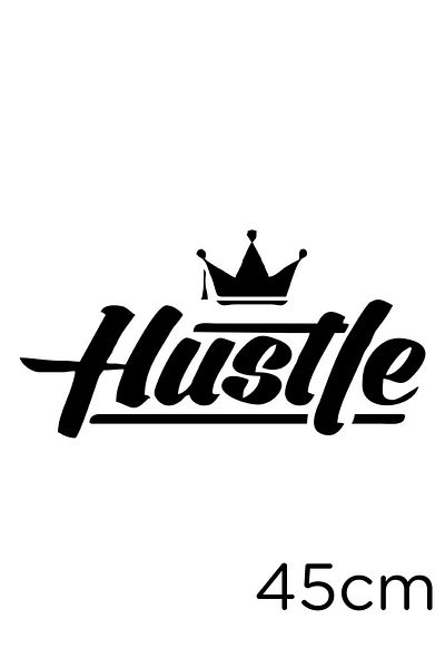 New Jargon Hustle Text King Crown Lipire Autocolant pentru Vehicul și Perete 45cm - Negru