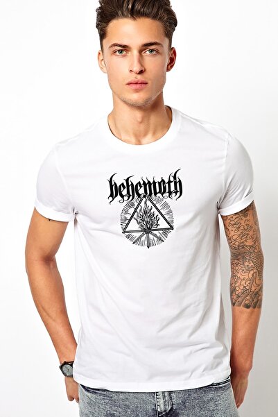 QIVI Behemoth Logo Štampano Bela muška Pleteno majica