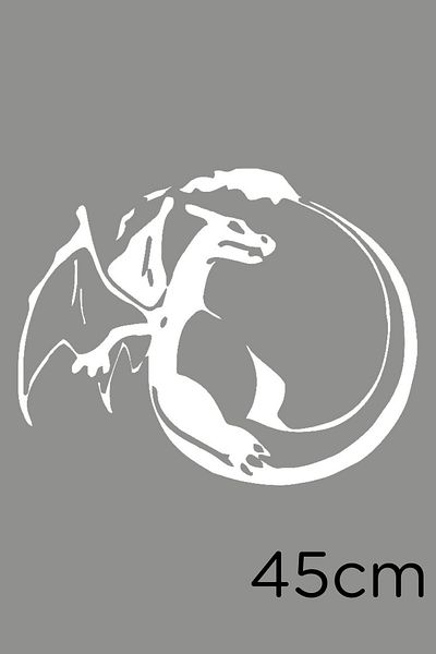 New Jargon Autocolant Dragon Zen Dragon pentru Vehicul și Perete 45cm - Alb