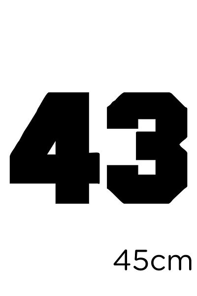 New Jargon Numărul 43 Număr în negru Autocolant Autocolant Lipire 45cm - Negru