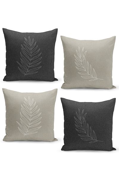 Filamente Set de huse Kirenç - podea din tweed de in, model cu frunze tropicale