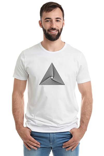 QIVI Hipnos Triangle Štampano White Men Pleteno Tshirt T-shirt Tee T Shirt