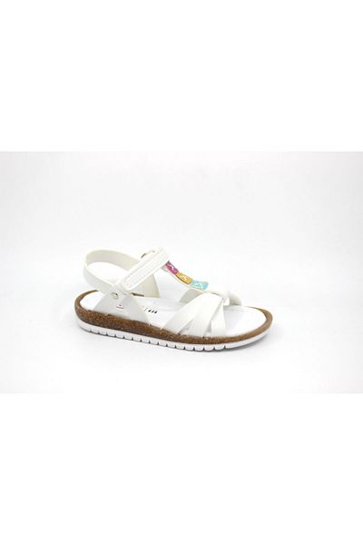 Zerhan Sandale albe cu velcro pentru fete Wendy 24