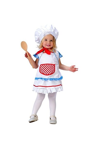 Bkmc Дитячий білий костюм кухаря для дівчинки