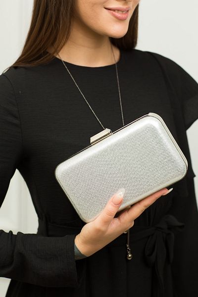 weem bag Βραδινή τσάντα φόρεμα με ασημένια επένδυση