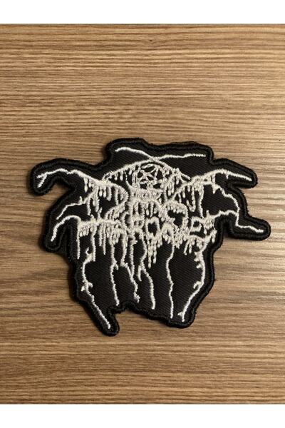 StüdyoÜmitTişört Dark Throne Beyaz Logo Patch Peç Arma Ve Kot Yamaları