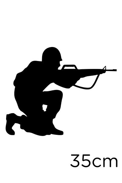 New Jargon Nișă Field Soldier Autocolant pentru Vehicul și Perete 35cm - Negru
