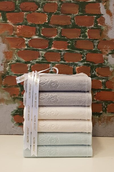 Özdilek Mayra Havlu 6'lı - Su Yeşili Krem Gri