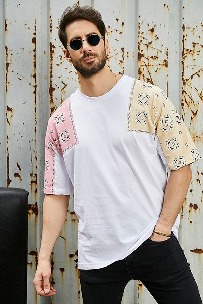 Sateen Men Weißes bedrucktes Herren-T-Shirt