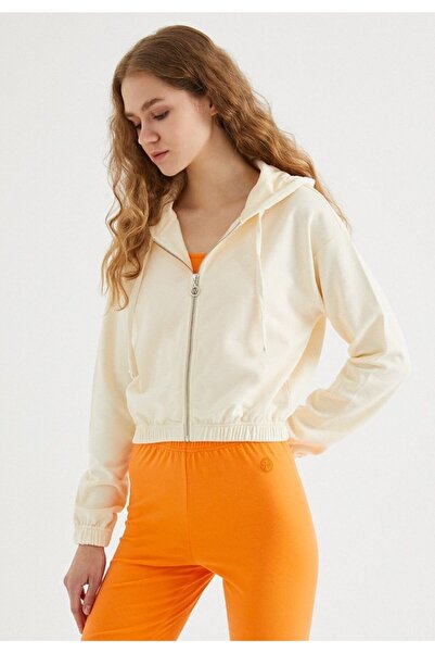 WESTMARK LONDON Жіночий світло-бежевий світшот з застібкою-блискавкою