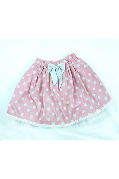 ÖFİ Kids Kız Çocuk Puantiyeli Fiyonklu Simli Etek